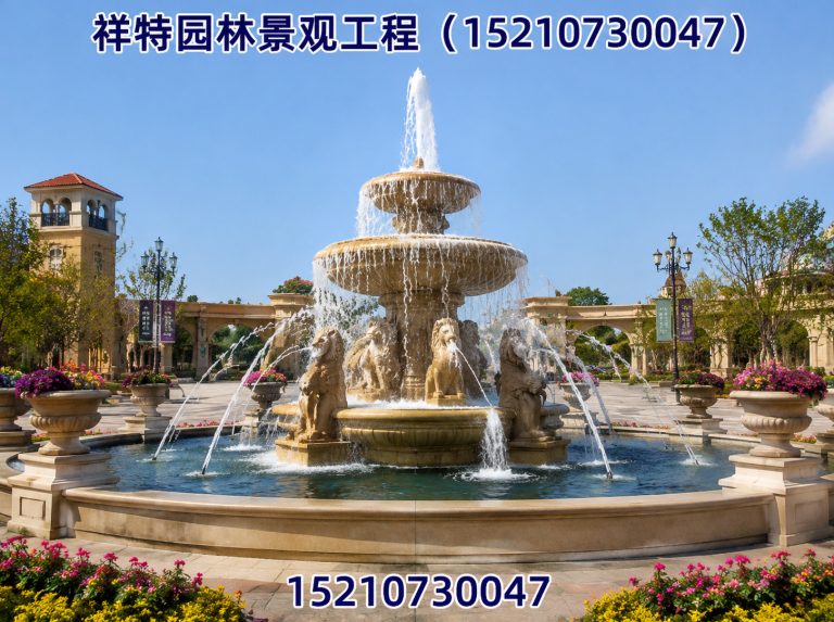 保定高新技术产业开发区人工湖喷泉展示图
